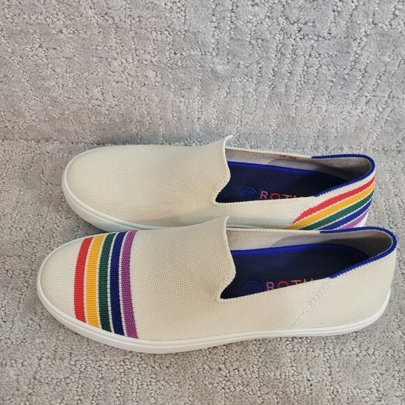 Rothy’s The Sneaker White Rainbow SF Pride Limited Edition Womens Size US 9, 10 - Picture 10 of 12